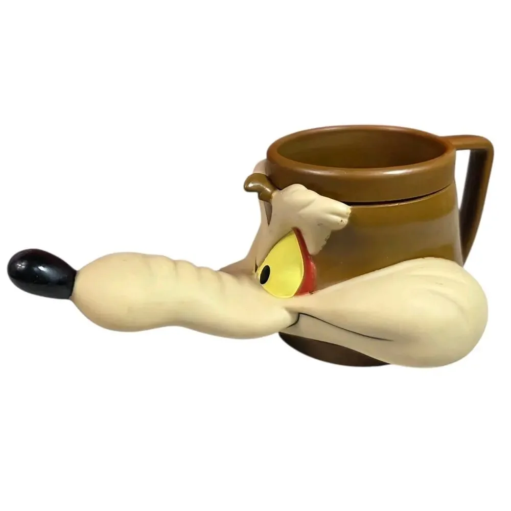 Vintage Wiley Wile E Coyote Looney Tunes 3D Cup Mug 1993 Long Nose